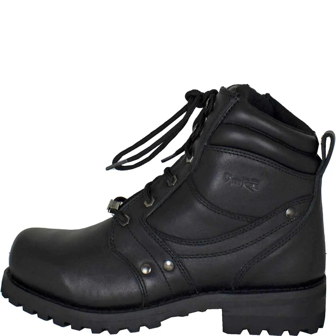 Open Road Men's 7 Lace Up Motorcycle Boots - Durable Leather Biker Boots for Riding & Outdoor Adventures - Perfect for Motorcycle Enthusiasts & Casual Wear