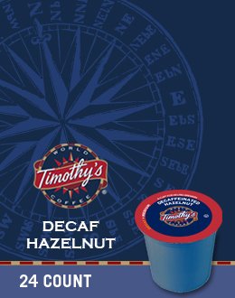 Timothy's World Coffee Decaf Hazelnut K-Cup Pods - Rich & Smooth Flavor, Compatible with Keurig Brewers - Perfect for Home, Office & Morning Coffee Breaks