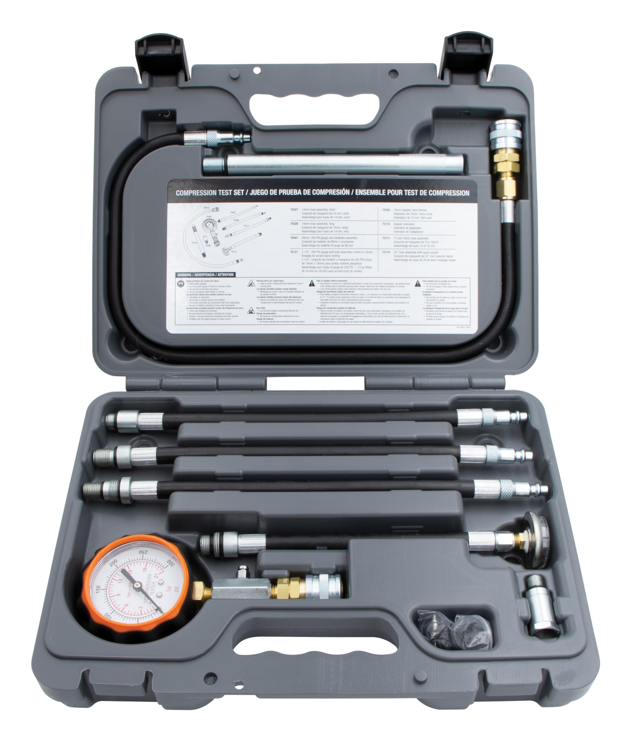 A & E HAND TOOLS - TU30A Compression Test Kit for Automotive Engines | Professional Diagnostic Tool for Car, Truck & Motorcycle Repair | Perfect for Mechanics & DIY Enthusiasts