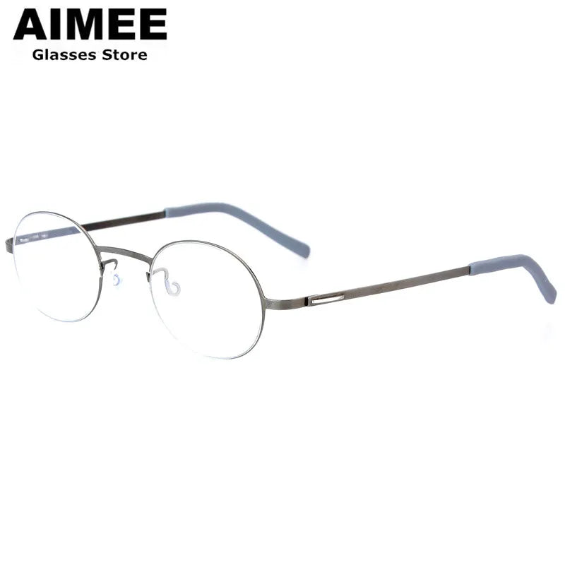Aimee Women's Full Rim Oval Round Screwless Titanium Eyeglasses Frame - Lightweight & Durable for Work, Reading & Fashion
