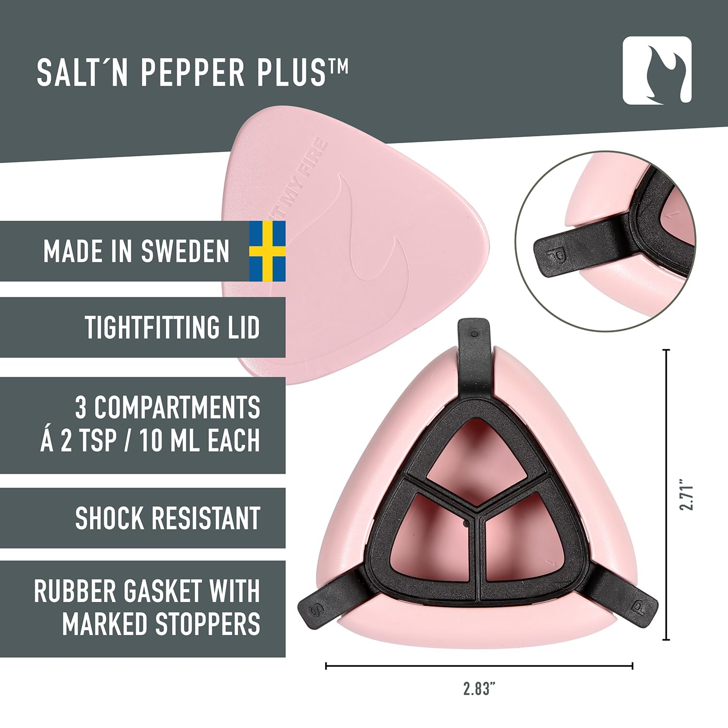 Light My Fire Salt & Pepper Shakers - Portable Travel Spice Kit with BPA-Free Multi Spice Container - Perfect for Camping, Hiking, Picnics & Outdoor Adventures