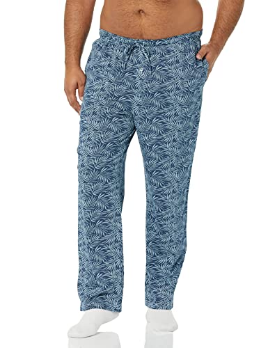 Aqua Blue Navy Palm Leaf