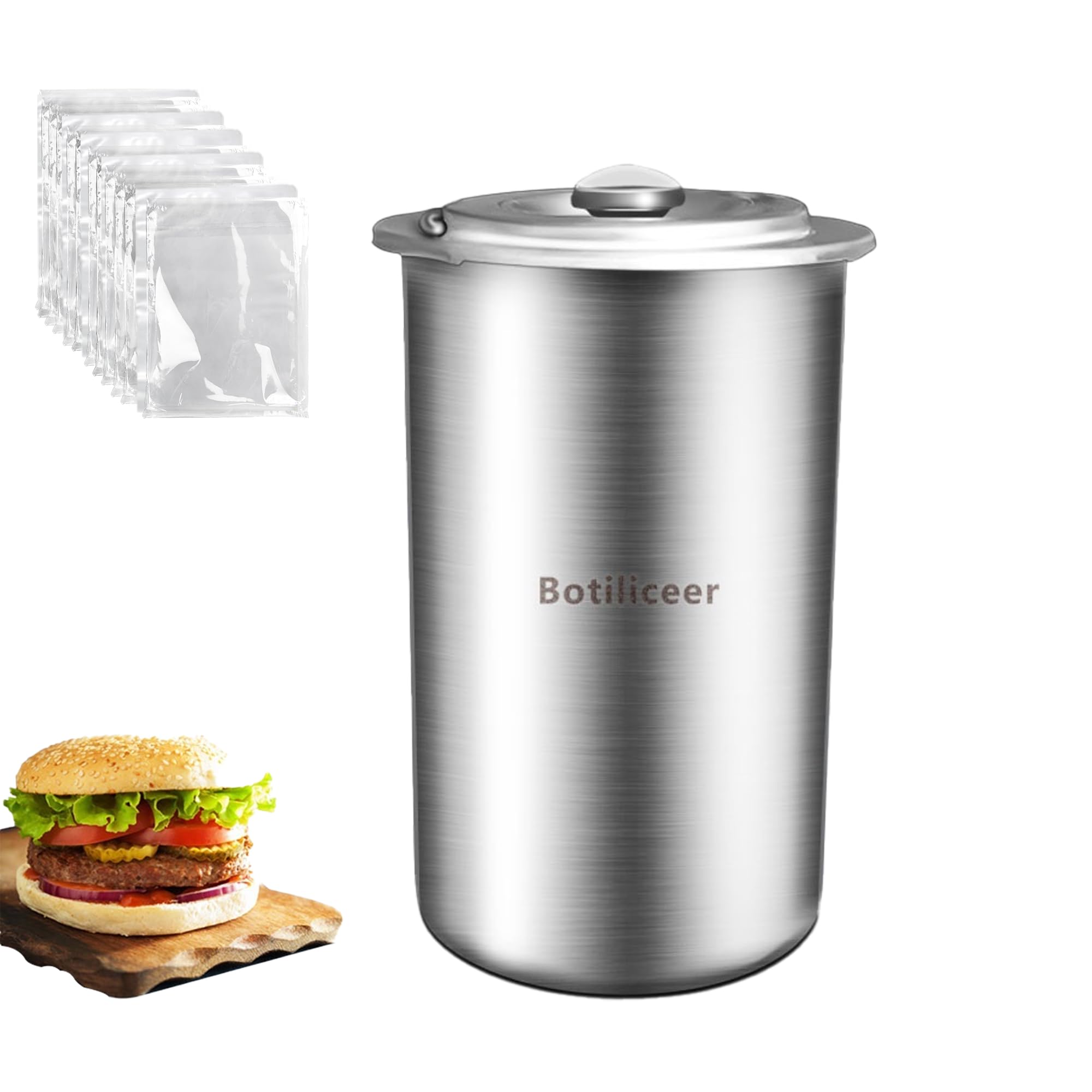 Stainless Steel Ham Maker Deli Meat Press Mold with Thermometer - DIY Homemade Ham, Sausage & Lunch Meat Press Kit with Bags - Perfect for Home Cooking, BBQ, Charcuterie & Meal Prep