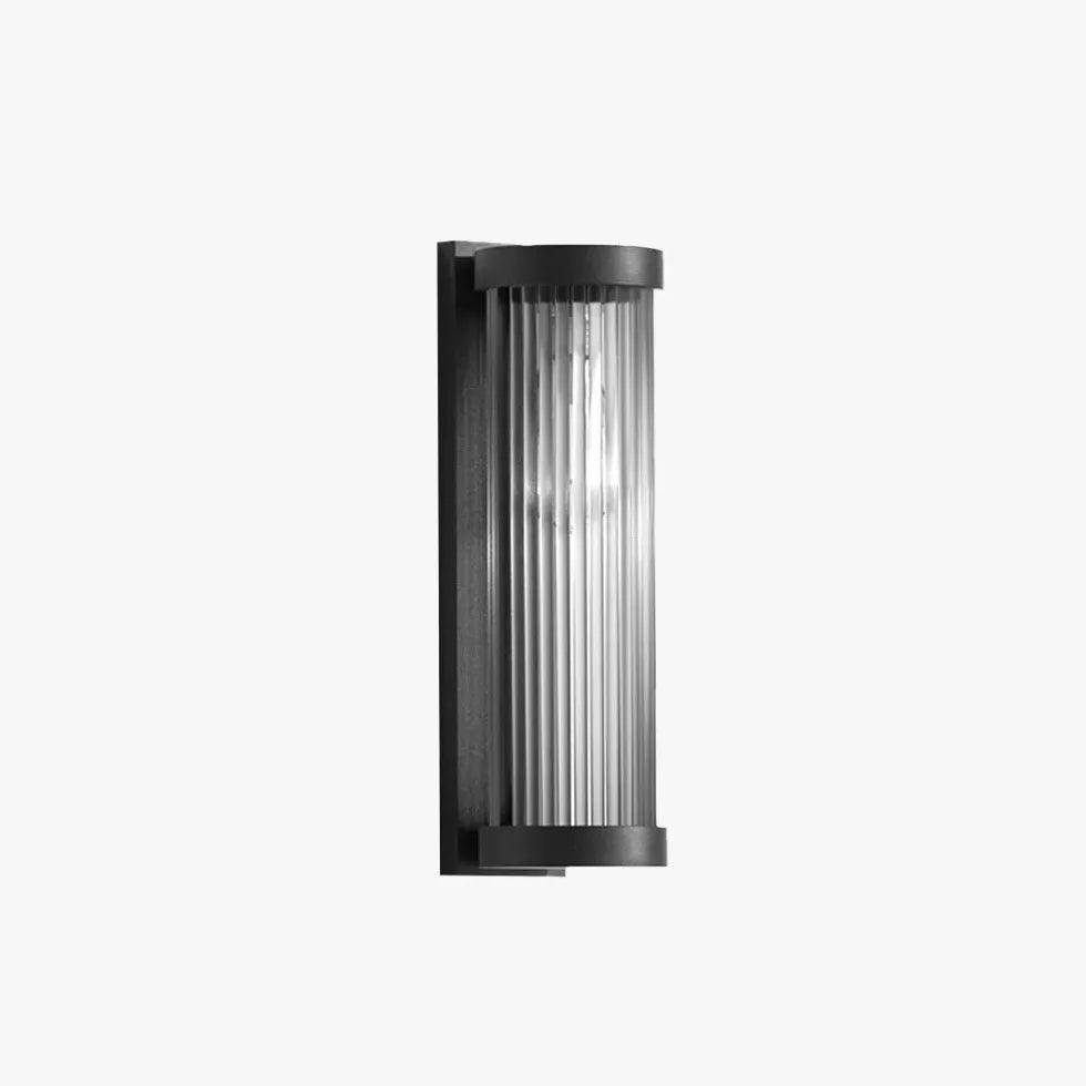 Modern Striped Glass Outdoor Wall Sconce Lights - Waterproof Column Lighting for Porch, Patio, Garden & Exterior Home Decor