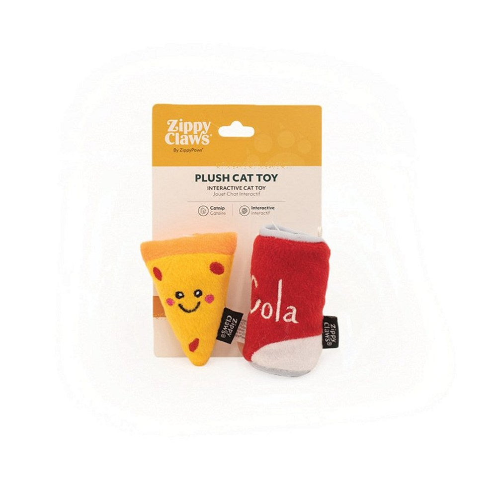 NomNomz Interactive Pizza & Cola Cat Toy - Fun Playtime for Kittens & Adult Cats - Perfect for Indoor Entertainment & Exercise