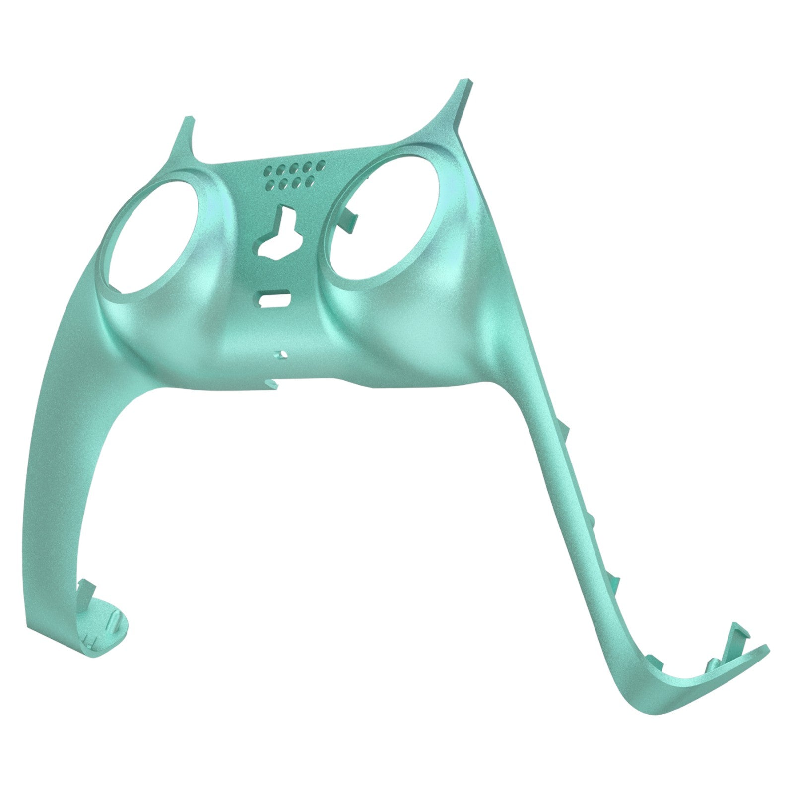 eXtremeRate PS5 Controller Shell Replacement - Metallic Vista Green Custom Cover for BDM 010/020/030/040/050 with Accent Rings | Gaming Accessories for Enhanced Style & Personalization