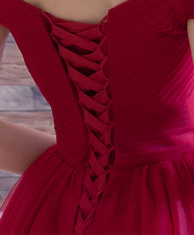 Elegant Burgundy Tulle Short Prom Dress for Homecoming - Perfect for School Dances, Parties & Special Occasions