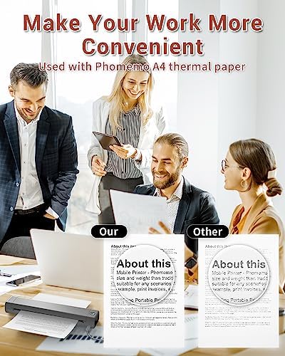 Phomemo Wireless Portable Printer - Inkless Mobile Printer for A4 (8.27