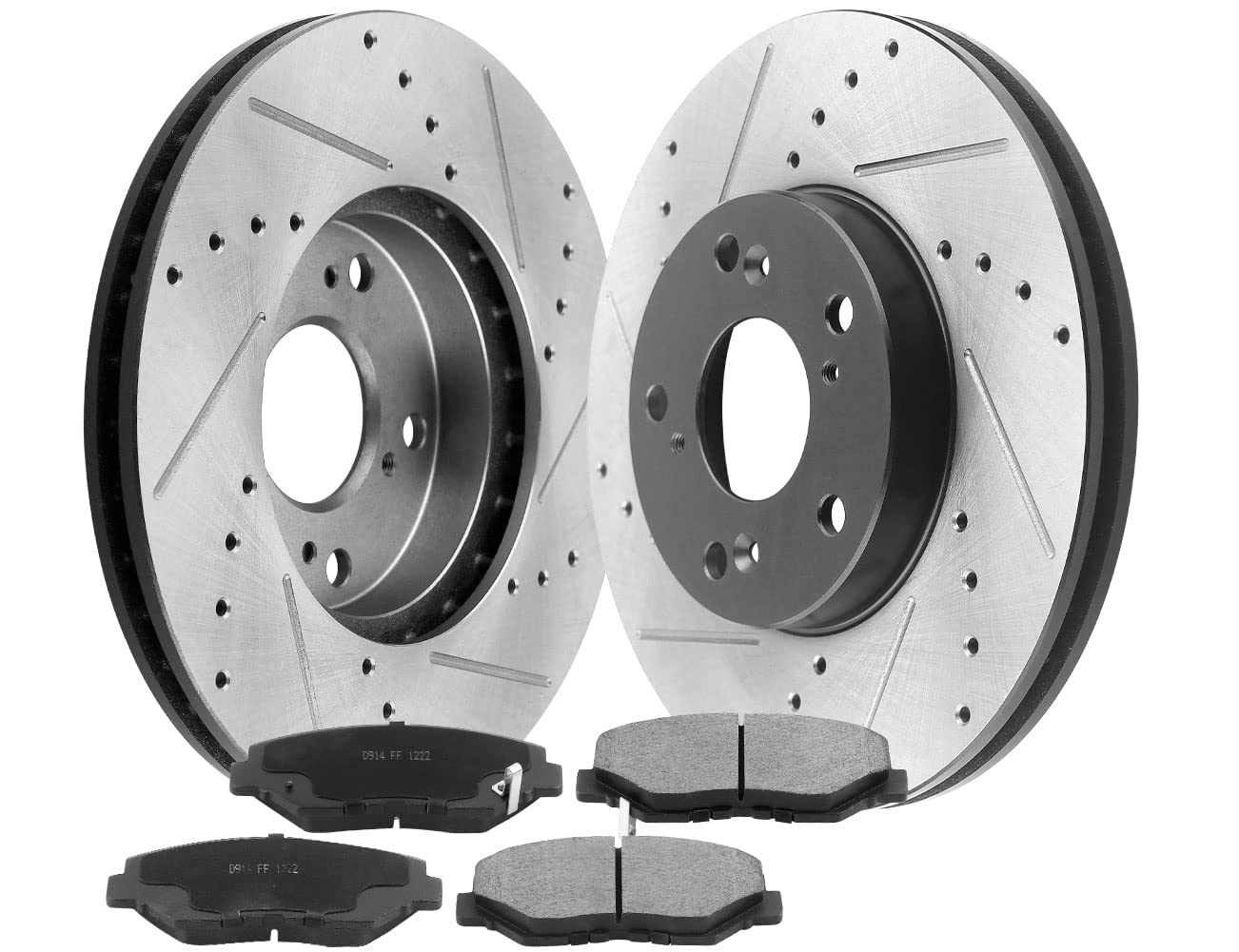 High-Performance 282mm Front Brake Pads & Rotors Kit for Acura ILX, Honda Civic/Accord/Element/CR-V - Includes Ceramic Pads, Brake Cleaner & Fluid | Smooth Stopping Power for City Driving & Highway Commutes