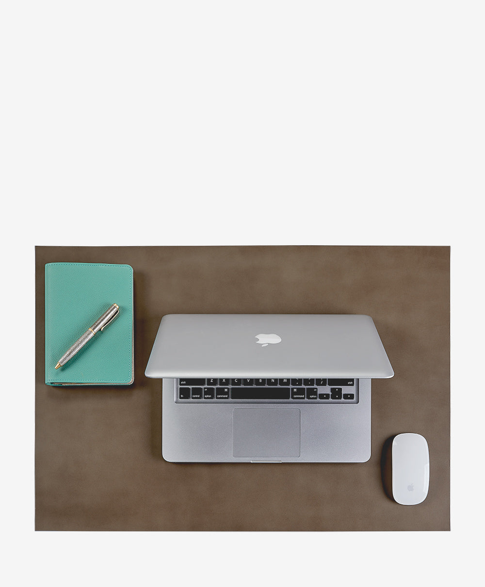 Premium Italian Leather Desk Blotter in Nude Taupe - Elegant Office Accessory for Writing & Organization | Home & Office Workspace Essential