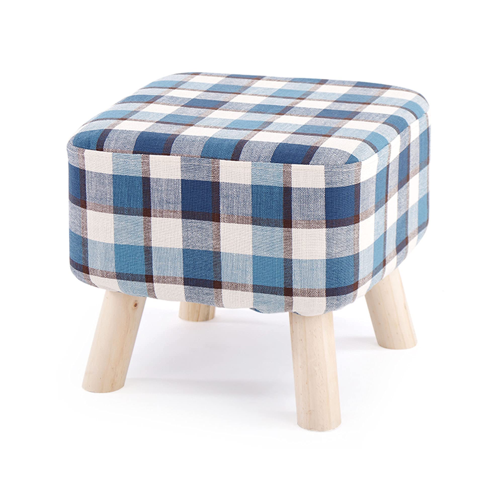 Square Footstool Ottoman - 40x40x35cm Removable Washable Cover, Non-Slip Shoe Changing Stool for Adults & Kids - Perfect for Living Room, Bedroom & Entryway