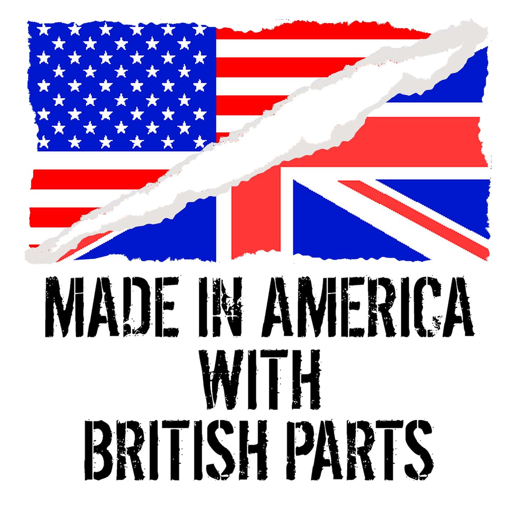 Made in USA with British Parts Sticker - Patriotic Square Bumper Decal for Cars, Laptops & Water Bottles | Durable Vinyl Car Sticker for American Pride & British Heritage