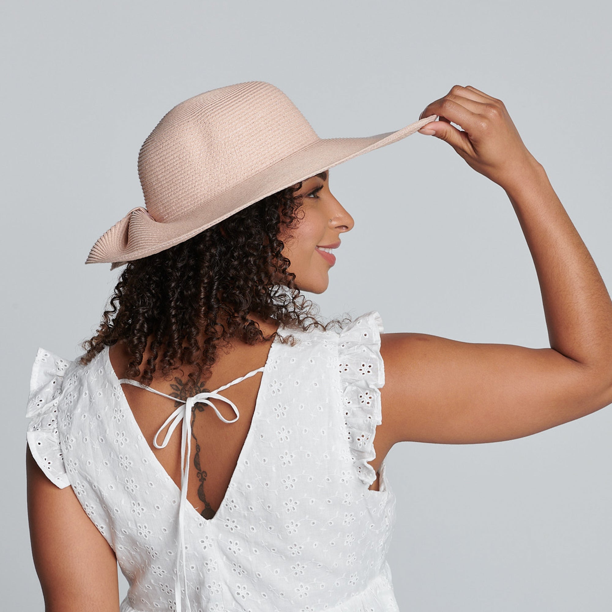 Women's Ultrabraid Back Knot Floppy Hat - Wide Brim Sun Hat for Beach, Summer & Outdoor Activities | UPF 50+ Sun Protection | Adjustable Chin Strap