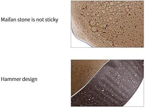 Non-Stick Maifan Stone Wok Stockpot with Dual Pour Spouts - Lightweight Saucepan for Cooking, Milk Heating & Dishwasher Safe - Perfect for Stir-Frying, Soup Making & Kitchen Use