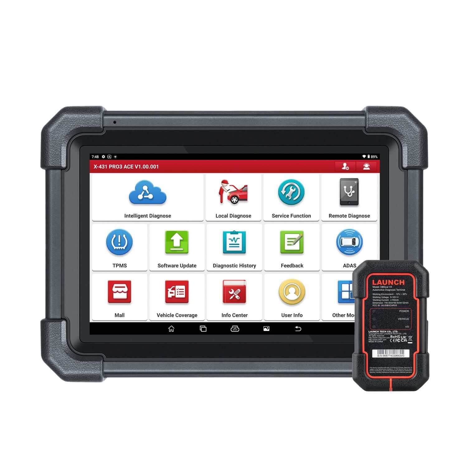 LAUNCH X431 PRO3 ACE CAN FD Auto Diagnostic Scanner - OBD2 Code Reader for Cars & 24V Trucks | All System Scan, 38+ Reset Functions | Perfect for Mechanics & DIY Car Repairs