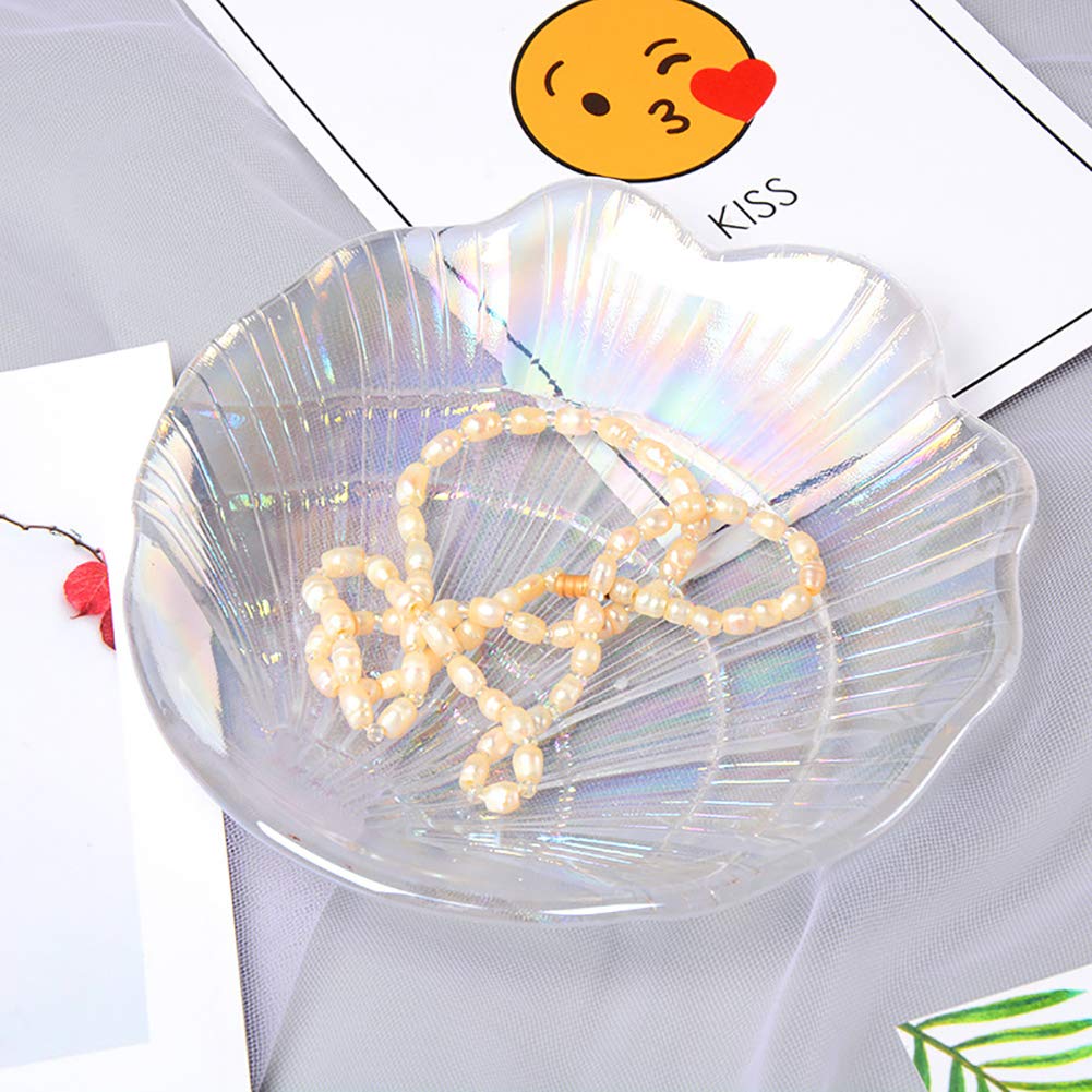 Sparkle Jewelry Dish - Iridescent Seashell Tray for Women | Bathroom & Vanity Organizer