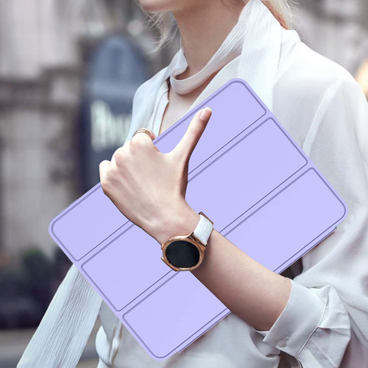 ZryXal iPad Air 11 Inch Case M3 2025 / M2 2024 - Slim Protective Cover for iPad Air 5th Gen/4th Gen 2022/2020 10.9 Inch with Touch ID & Auto Wake/Sleep - Light Purple - Perfect for Work, Travel & Home Use