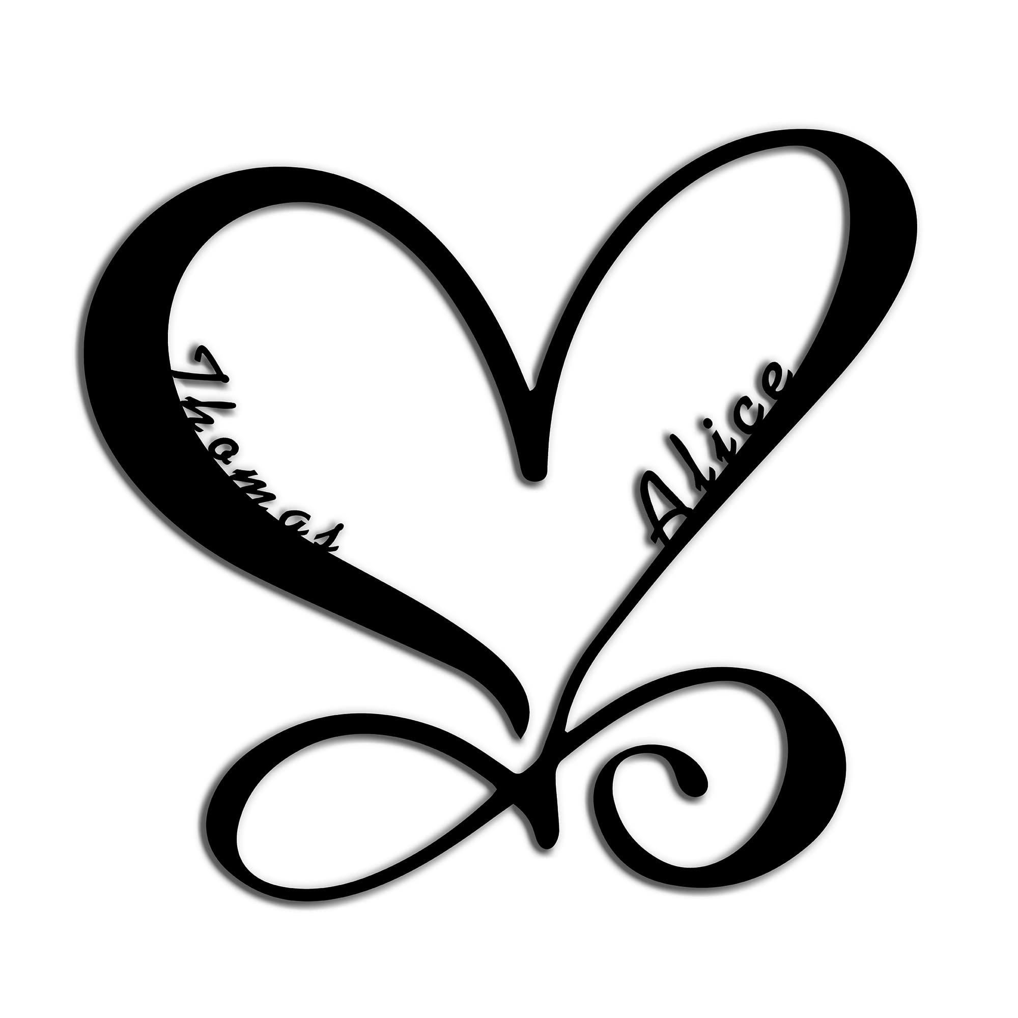 Infinity Love Metal Sign - Heart & Love Wall Art Decor - Personalized Home & Wedding Gift - Housewarming Present - Perfect for Living Room, Bedroom, Office & DIY Home Projects