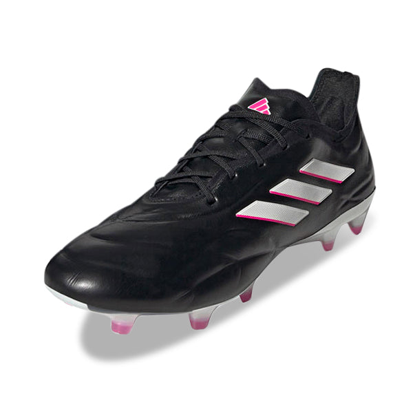 adidas Copa Pure.1 FG Firm Ground Soccer Cleats for Men - Black/Zero Metallic/Shock Pink | Lightweight Football Shoes for Professional Matches & Training Sessions