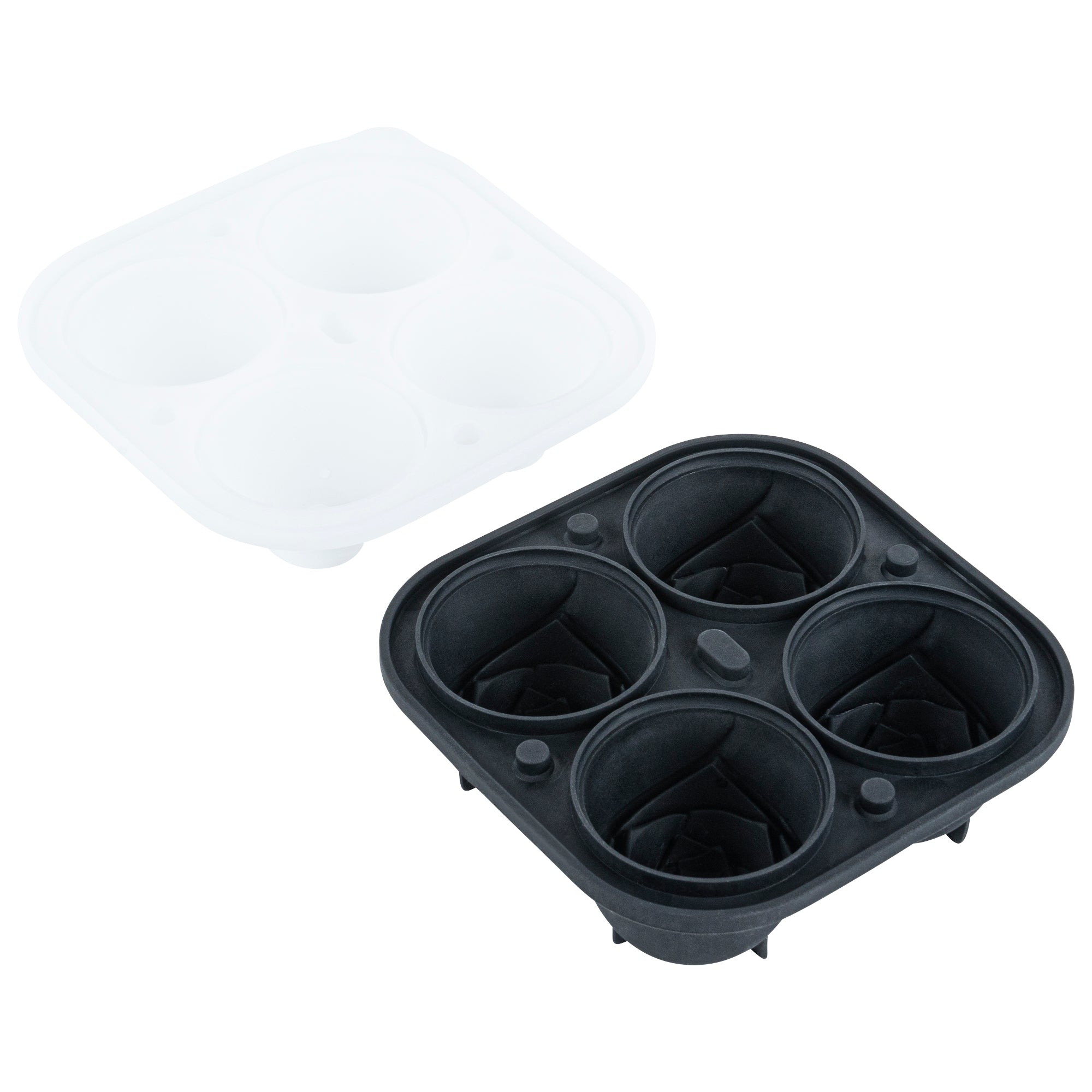 Premium Black Silicone Ice Cube Tray with 2 Rose & 4 Compartment Designs - 1 Count Box - Perfect for Cocktails, Champagne & Romantic Dinner Decorations