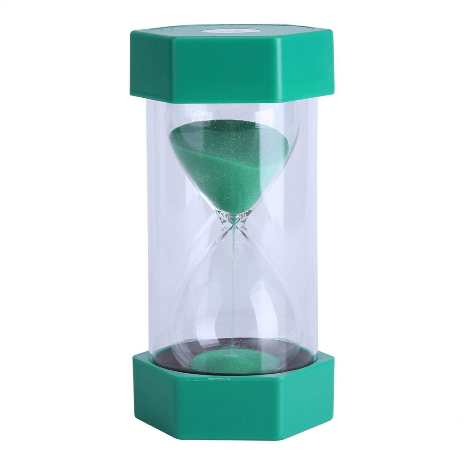 Colorful Sandglass Timer - 3/10/20/30/60 Minute Hourglass Sand Clock for Games, Classroom, Home & Office (Green) | Perfect for Time Management, Cooking, Yoga, and Study Sessions