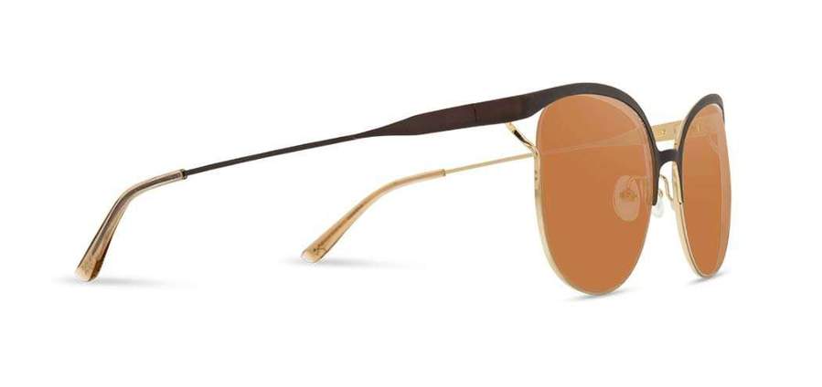 Shwood Odessa Metal Sunglasses for Men & Women - Bronze & Gold Frame with Brown Lenses - UV Protection, Retro Style for Outdoor, Driving, and Fashion