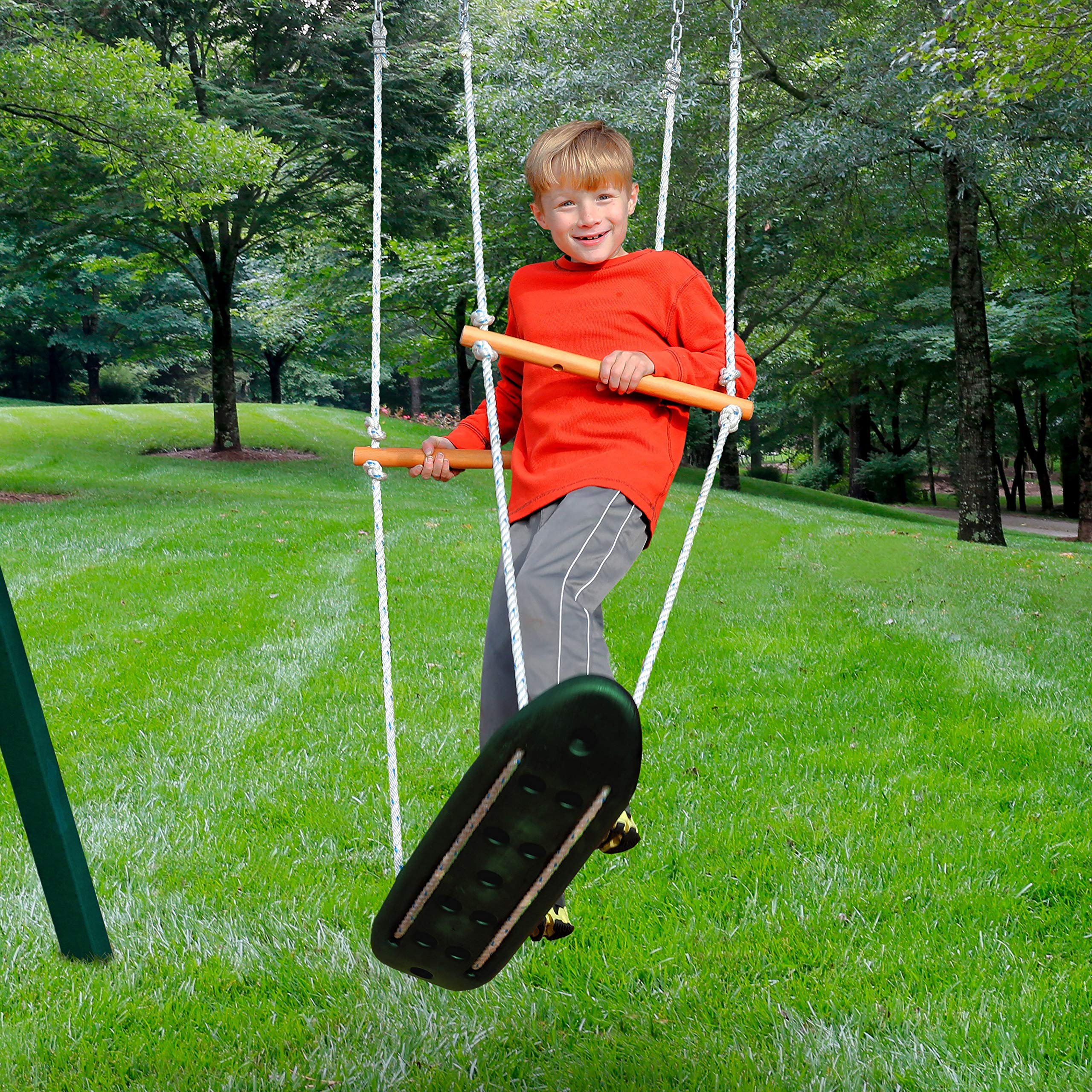 Best Green Plastic Skateboard Swing for Kids - Medium Size Outdoor Playground Equipment for Backyard, Park, and Play Area Fun