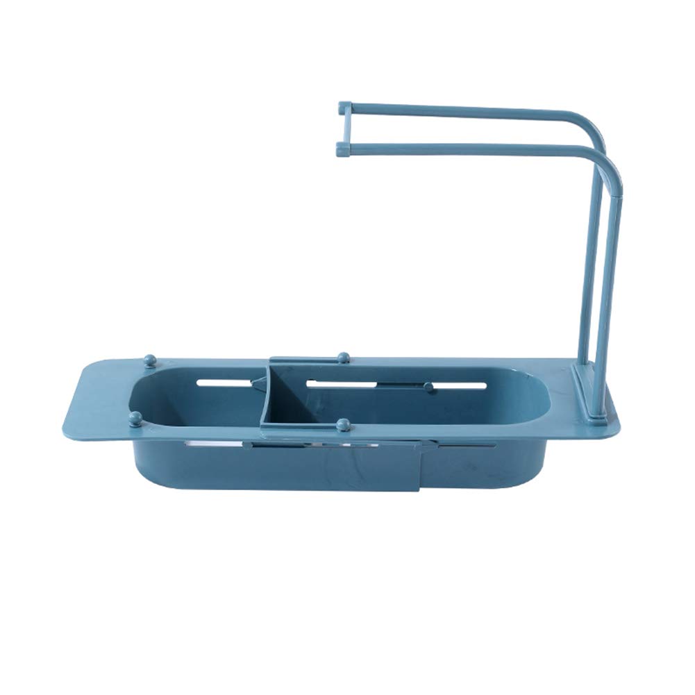 Adjustable Telescopic Sink Rack - Expandable Soap Sponge Drainer & Storage Shelf for Kitchen and Bathroom | Drying Basket Organizer with Faucet Holder | Perfect for Small Spaces and Clutter-Free Countertops