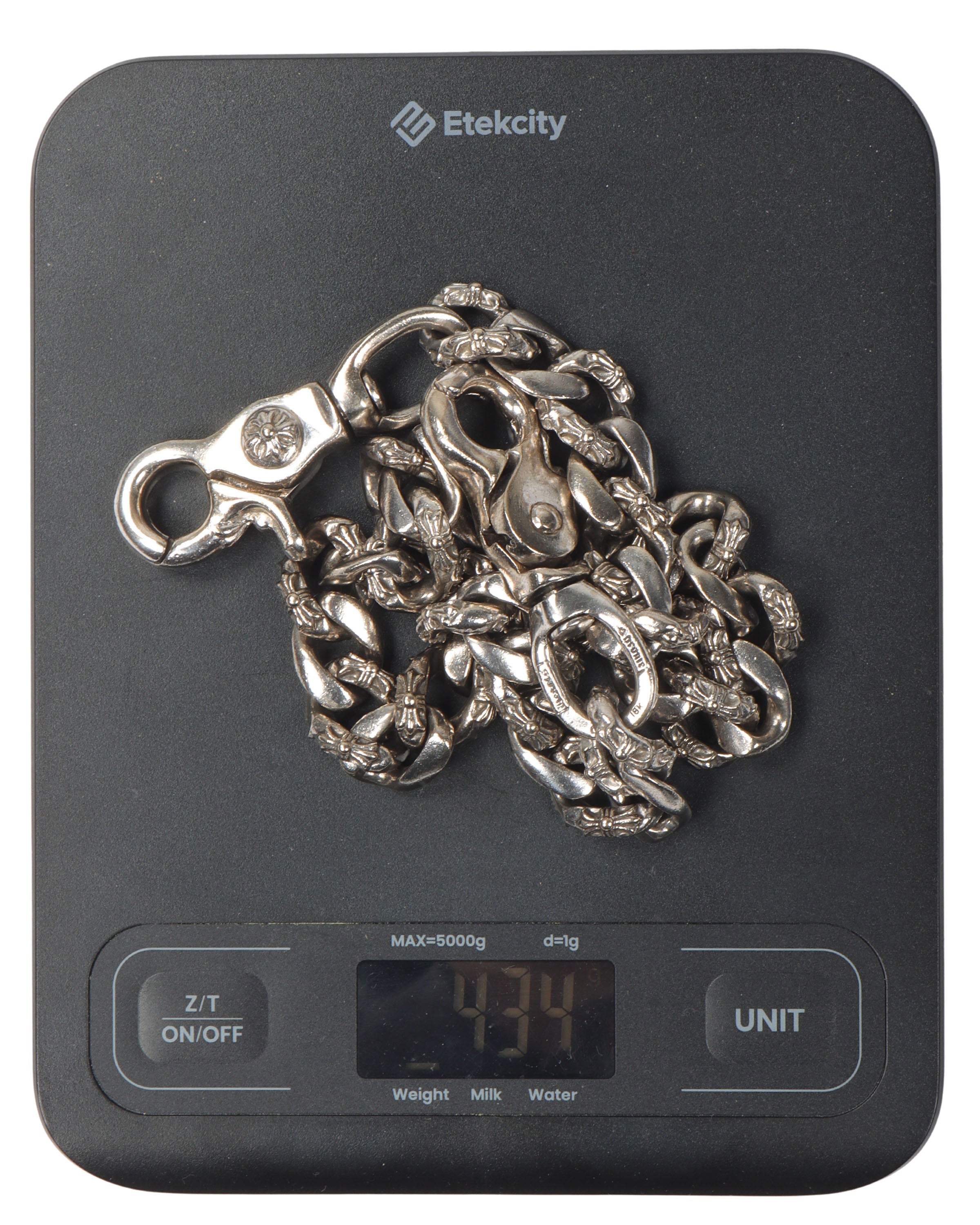 18K White Gold Fancy Wallet Chain for Men & Women - Stylish Luxury Money Clip Chain for Jeans, Bags & Accessories - Perfect for Parties, Gifts & Everyday Use