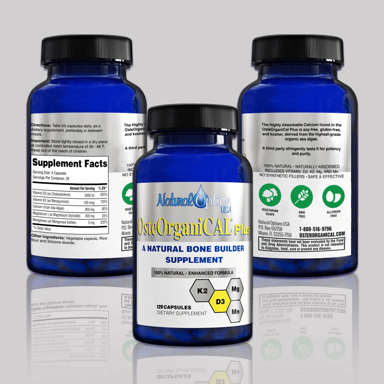 Organic Plant-Based Calcium Supplement with Vitamin D3, K2, Magnesium Glycinate & Manganese - 720 Count (Pack of 6) for Bone Health, Joint Support & Immune System Boost - Perfect for Adults, Seniors & Active Lifestyles