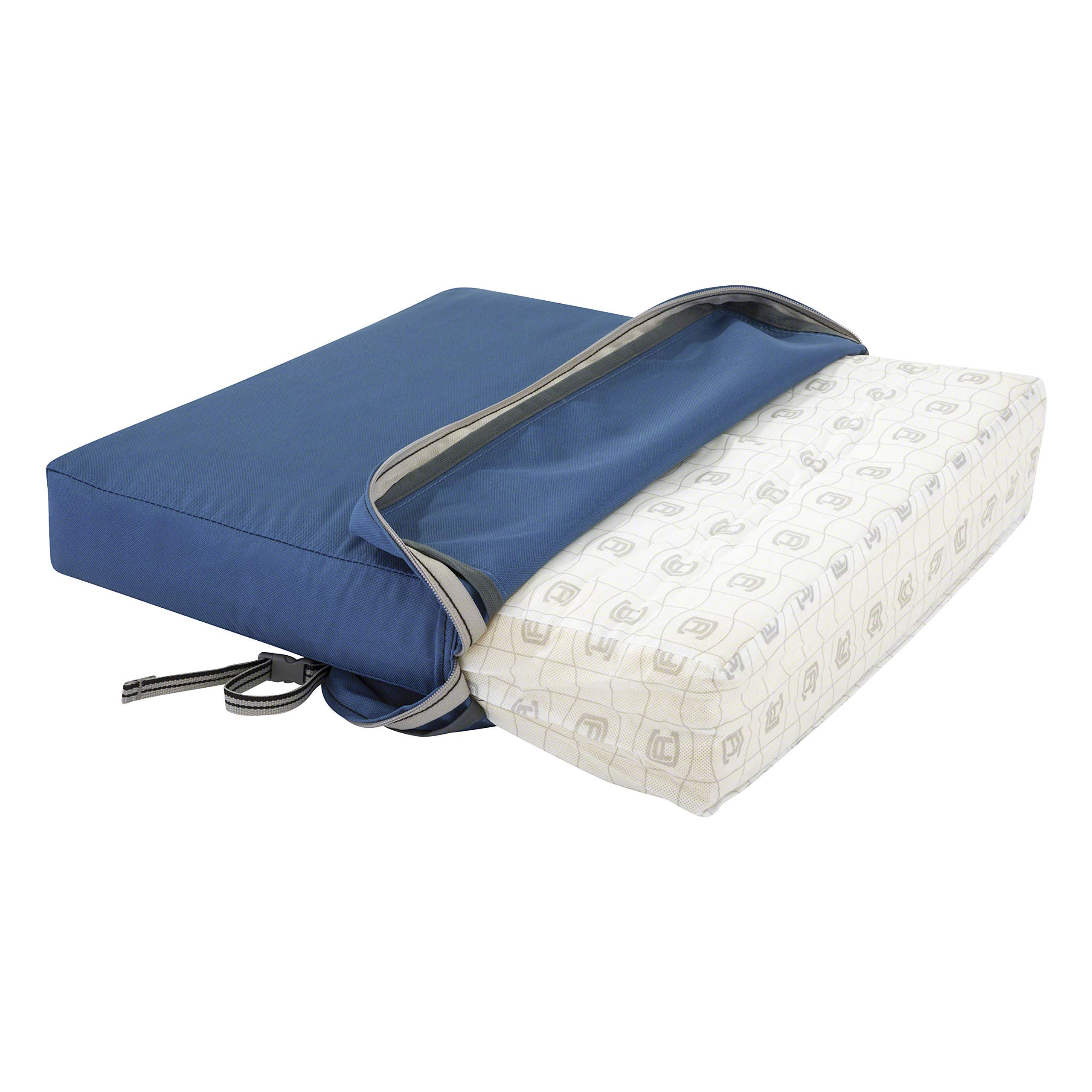 Classic Accessories Ravenna Water-Resistant 48 x 18 x 3 Inch Outdoor Bench Cushion - Weatherproof Patio Furniture Swing & Loveseat Cushion in Empire Blue - Perfect for Garden, Porch, Deck & Poolside Seating