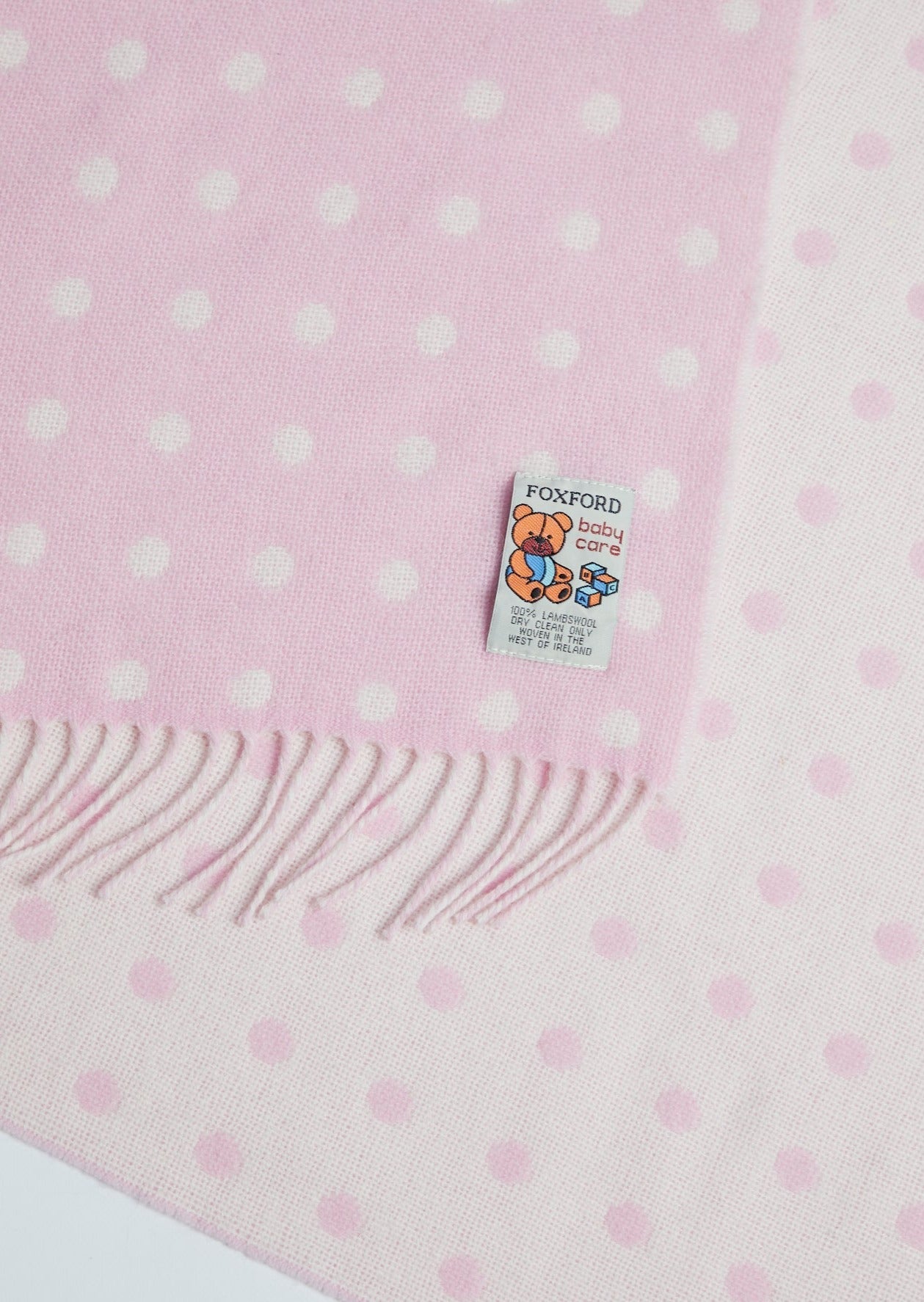 Foxford Soft Baby Blanket with Pink Spots - Cozy & Breathable for Newborns, Infants & Toddlers - Perfect for Nursery, Stroller, Car Seat & Swaddling