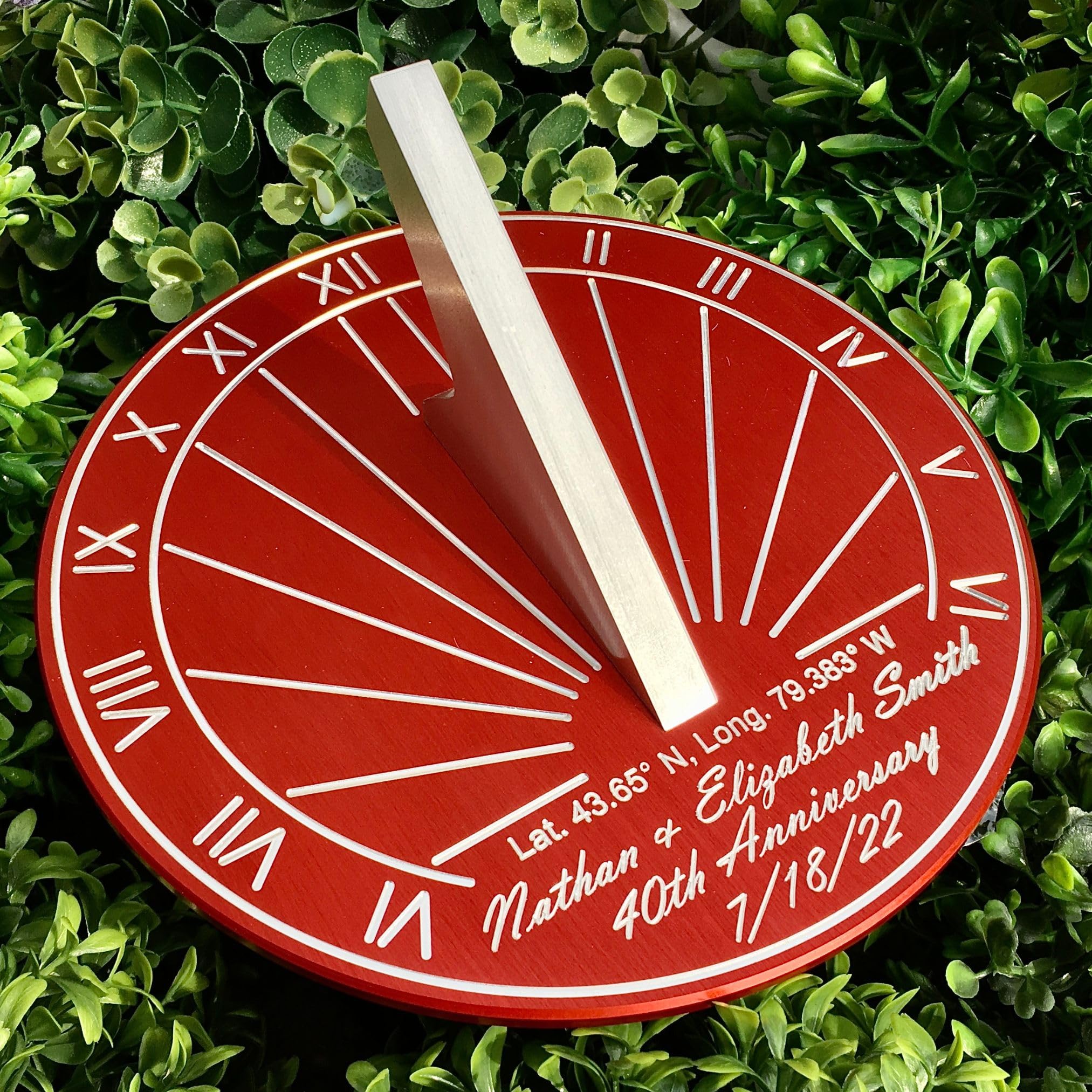 40th Anniversary Gifts Apollo Sundial - Personalized Engraved & Calibrated 40th Wedding Anniversary Gift for Couples - 6 Inch Outdoor Garden Sundial - Perfect for Backyard Decor, Patio, or Romantic Gift Idea