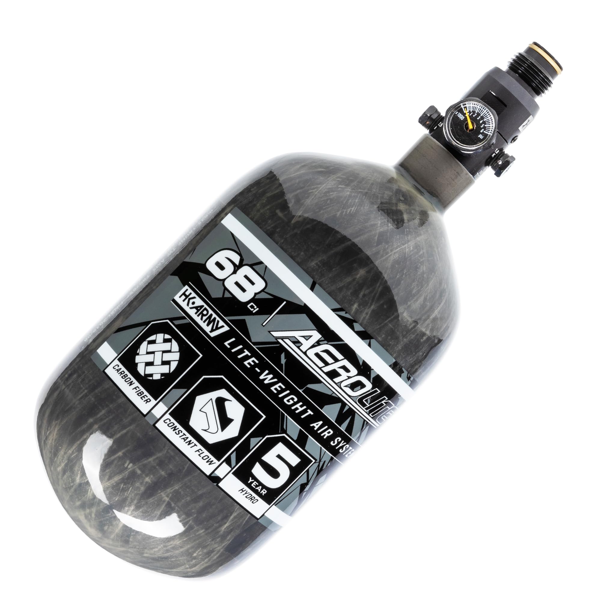 HK Army 68/4500 Aerolite Carbon Fiber HPA Paintball Air Tank System - Lightweight Compressed Air Tank for Tournament & Woodsball Play