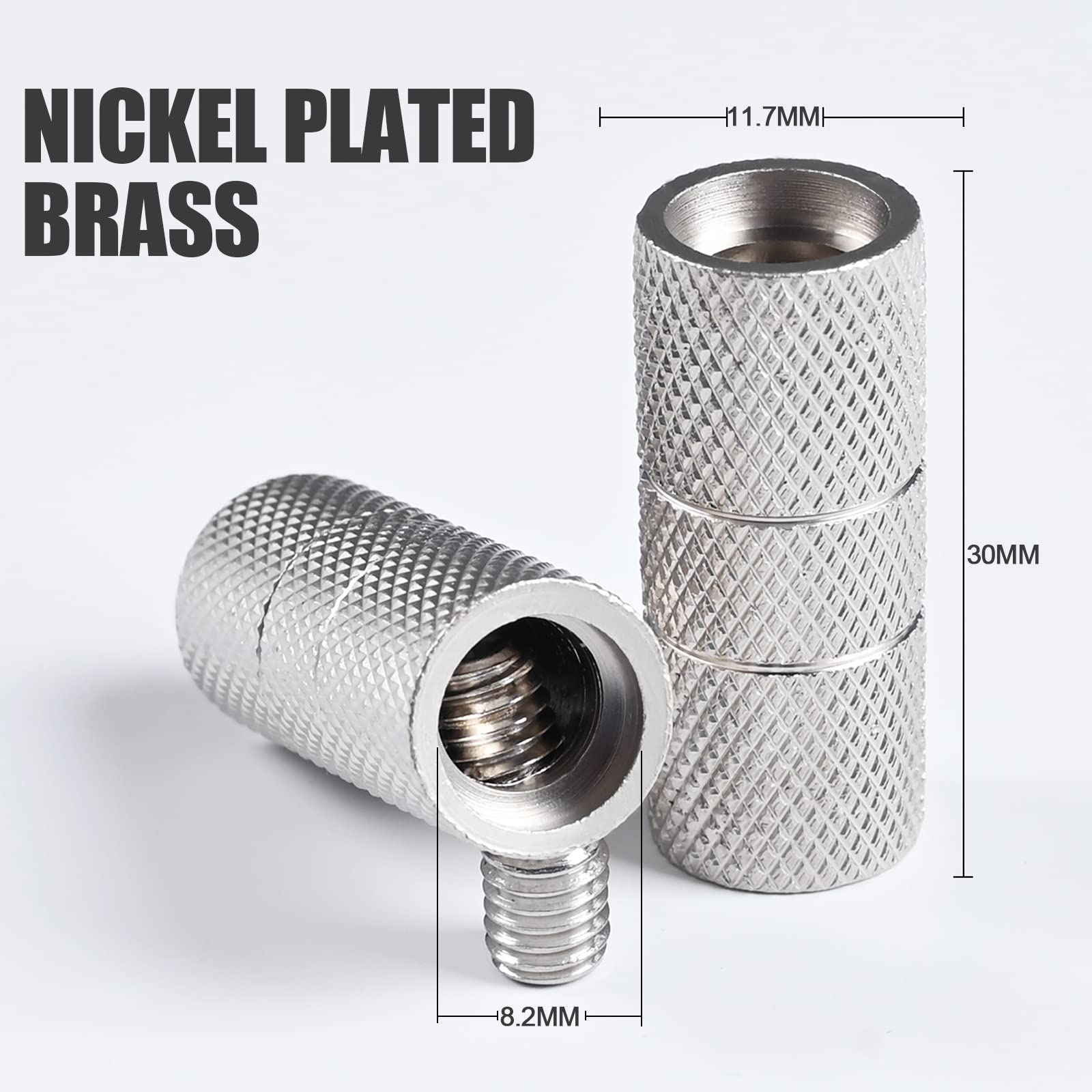 4 Gauge Wire Connectors - Nickel Plated Brass Battery Cable Splice & Butt Connectors with Hex Wrenches (4 Pack) - Perfect for Automotive, Marine, and Solar Power Applications