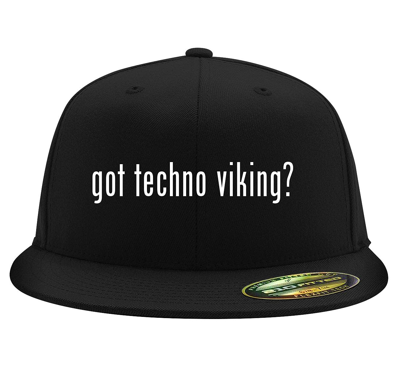 Techno Viking Flexfit 6210 Structured Flat Bill Fitted Hat - Trendy Unisex Baseball Cap with Snapback Closure | Perfect for Streetwear, Music Festivals & Casual Outfits