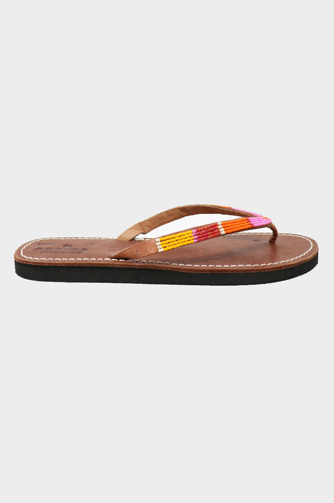 Naisha Soft Padded Sole Leather Sandals for Women - Comfortable Pink & Orange Summer Sandals | Perfect for Beach, Vacation and Casual Wear