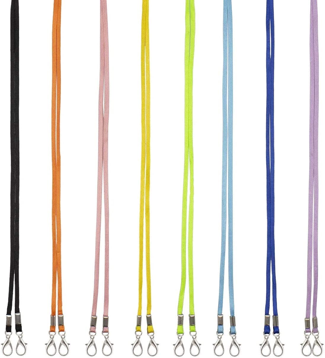 SilverBill Adjustable Nylon Face Mask Lanyard for Women & Men - Set of 5 Multi-Color 24