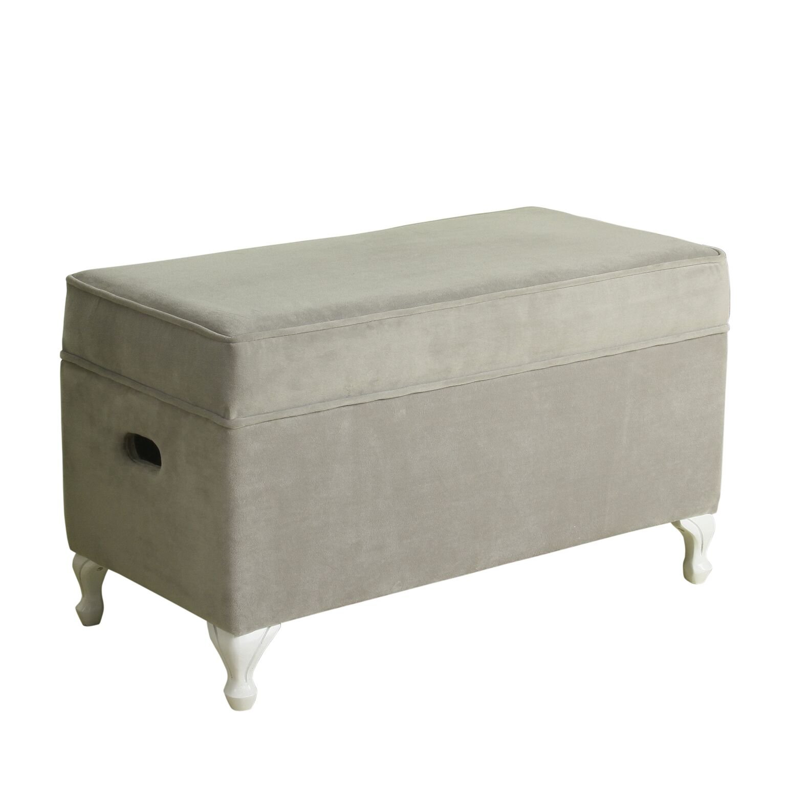 Homepop Upholstered Storage Bench - Large Grey Decorative Furniture for Living Room, Bedroom & Entryway | Stylish & Functional Home Decor