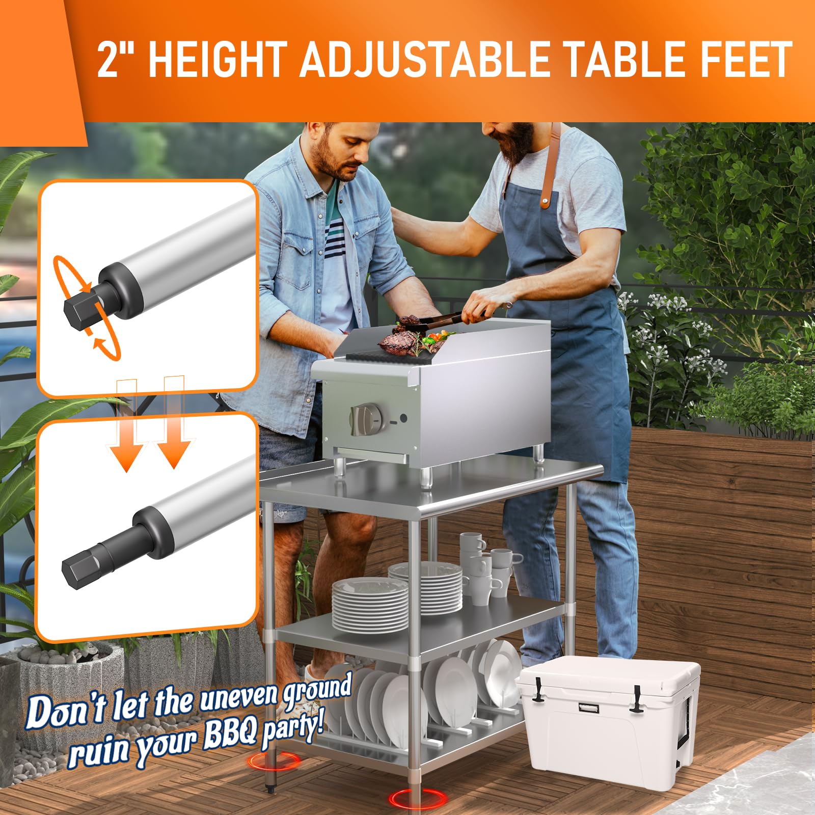 Premium Stainless Steel Prep Table 24