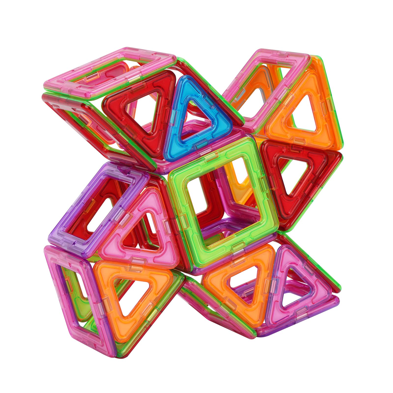 STEM Magnetic Tiles Building Blocks for Kids Ages 3+ | 50-Piece Educational Construction Toy Set | Creative Learning & Developmental Play | Perfect for Preschool Activities, Birthday Gifts & Indoor Playtime