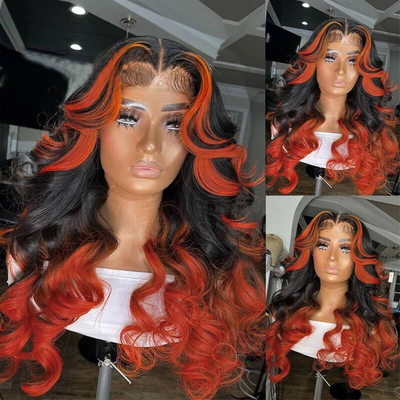 T1B/Orange with Orange Highlight Body Wave