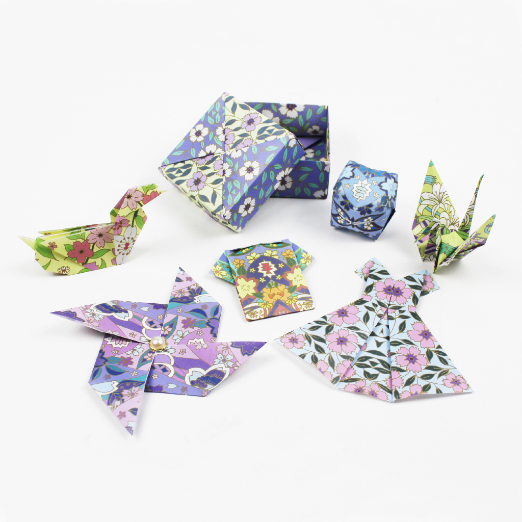 Origami Paper Kaleidoscope Series - Yuzen Floral Design, 24 Sheets 5 7/8 Inch (4526) for DIY Crafts, Gift Wrapping & Japanese Art Projects