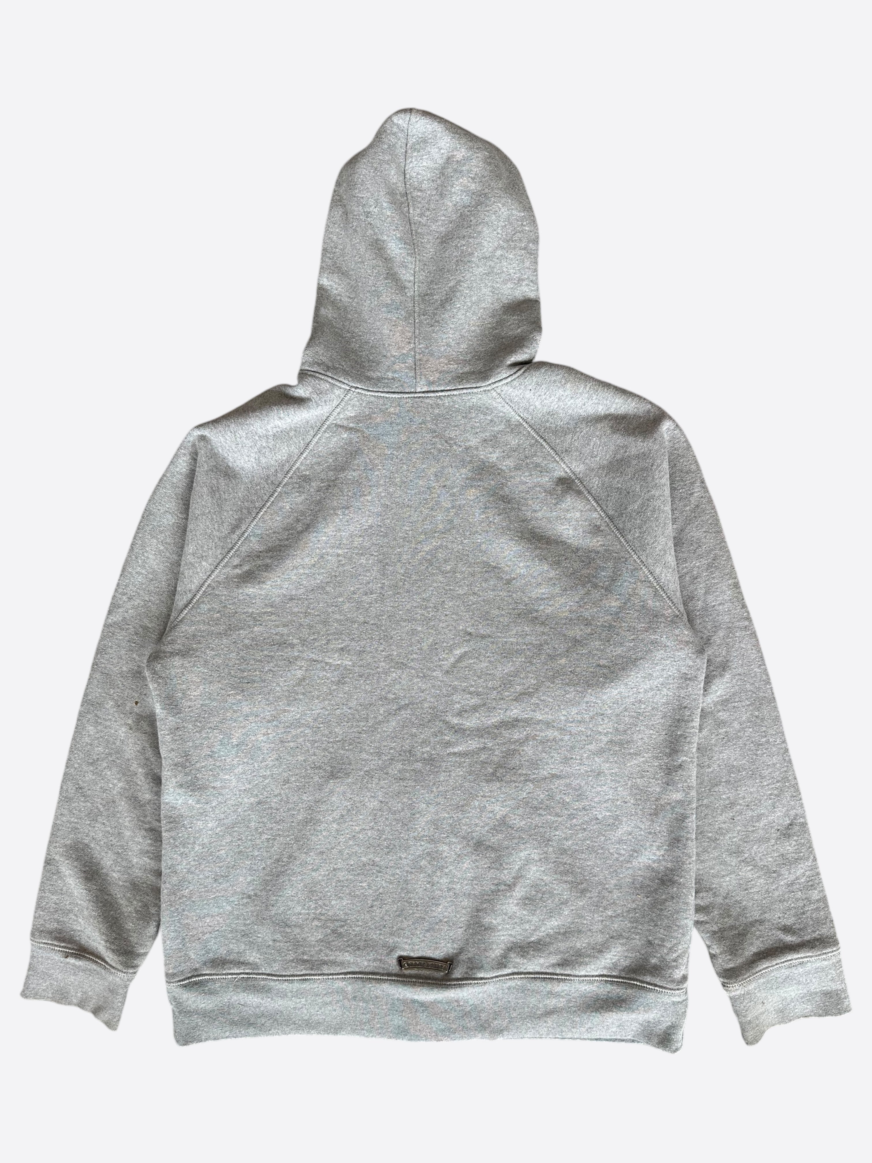 Chrome Hearts Grey & Black Triple Cross Patch Zip Up Hoodie - Stylish Streetwear for Men & Women | Perfect for Casual Outfits, Urban Fashion & Everyday Wear