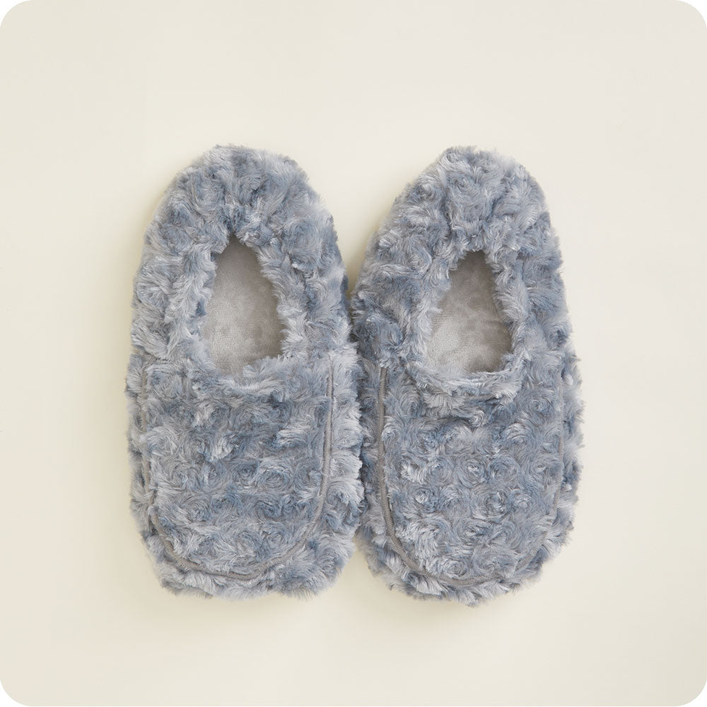 Cozy Curly Gray Slippers for Women & Men - Warmies® Plush House Shoes - Perfect for Winter, Home & Relaxation