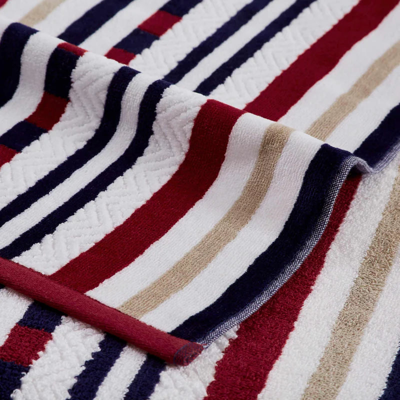 Striped Cotton Oversized 2-Piece Beach Towel Set - Soft, Absorbent & Quick-Drying for Pool, Beach, Yoga & Gym Use