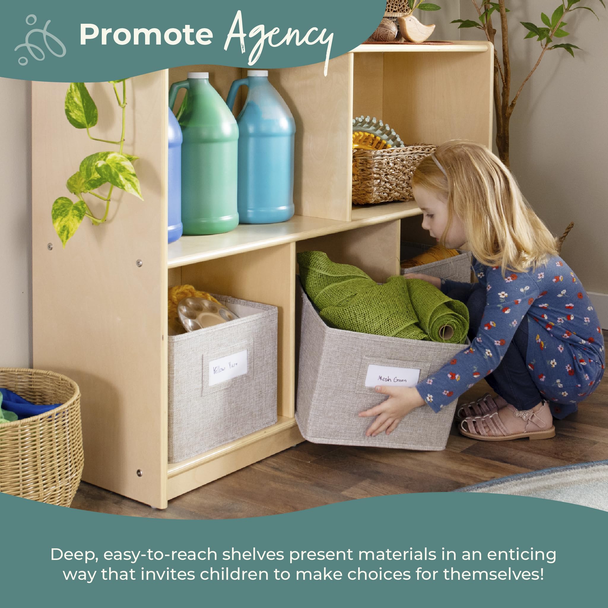 Guidecraft EdQ 5-Compartment Wooden Storage Organizer 30