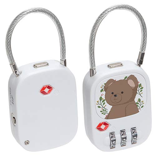 TSA Approved 3-Digit Combination Lock with Zinc Alloy Steel Cable - Secure Luggage, Backpacks, Suitcases & More | Travel, School, Gym & Office Use