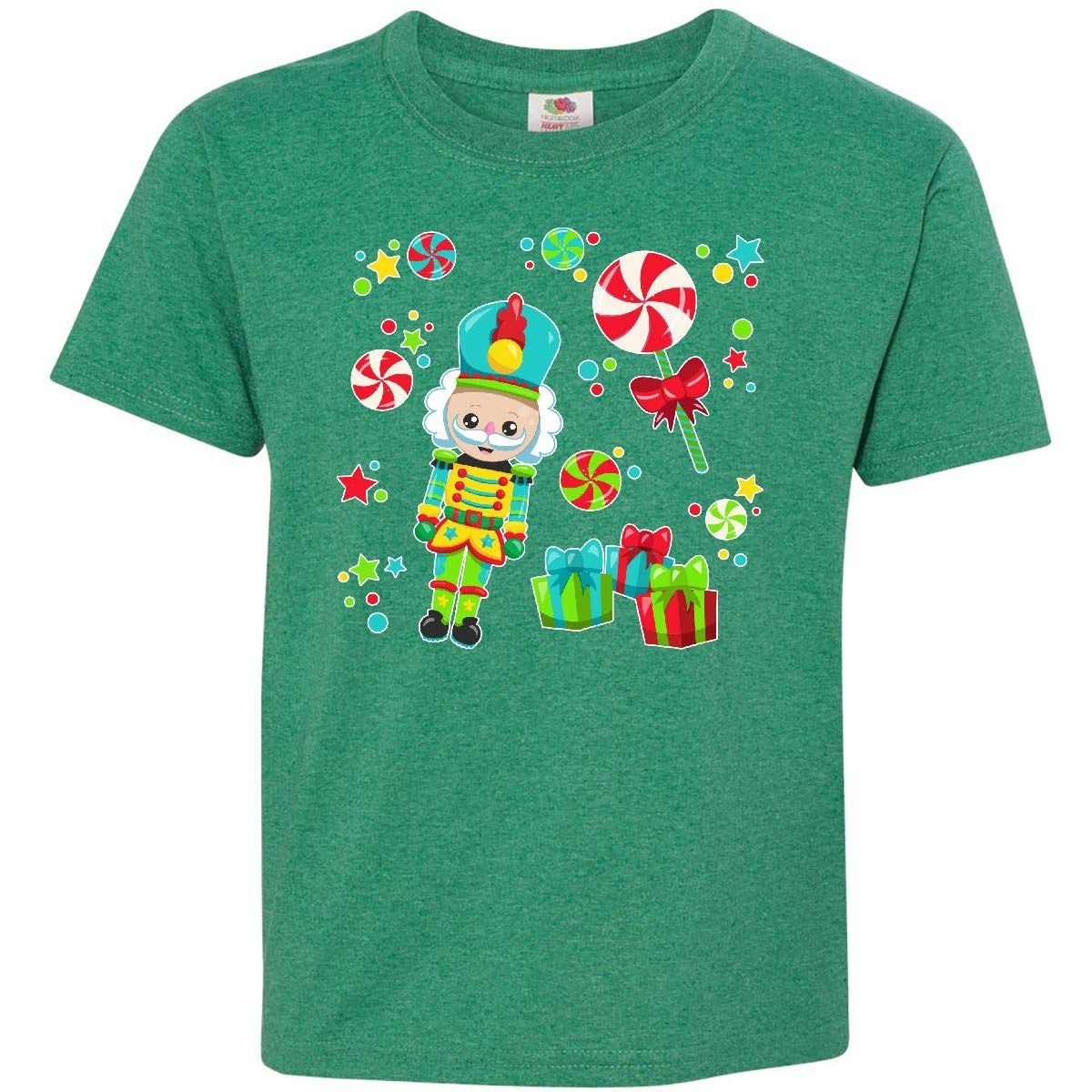 Inktastic Holiday Nutcracker and Candy Christmas Youth T-Shirt - Festive Kids Apparel for Christmas Parties, Family Gatherings & Holiday Photos