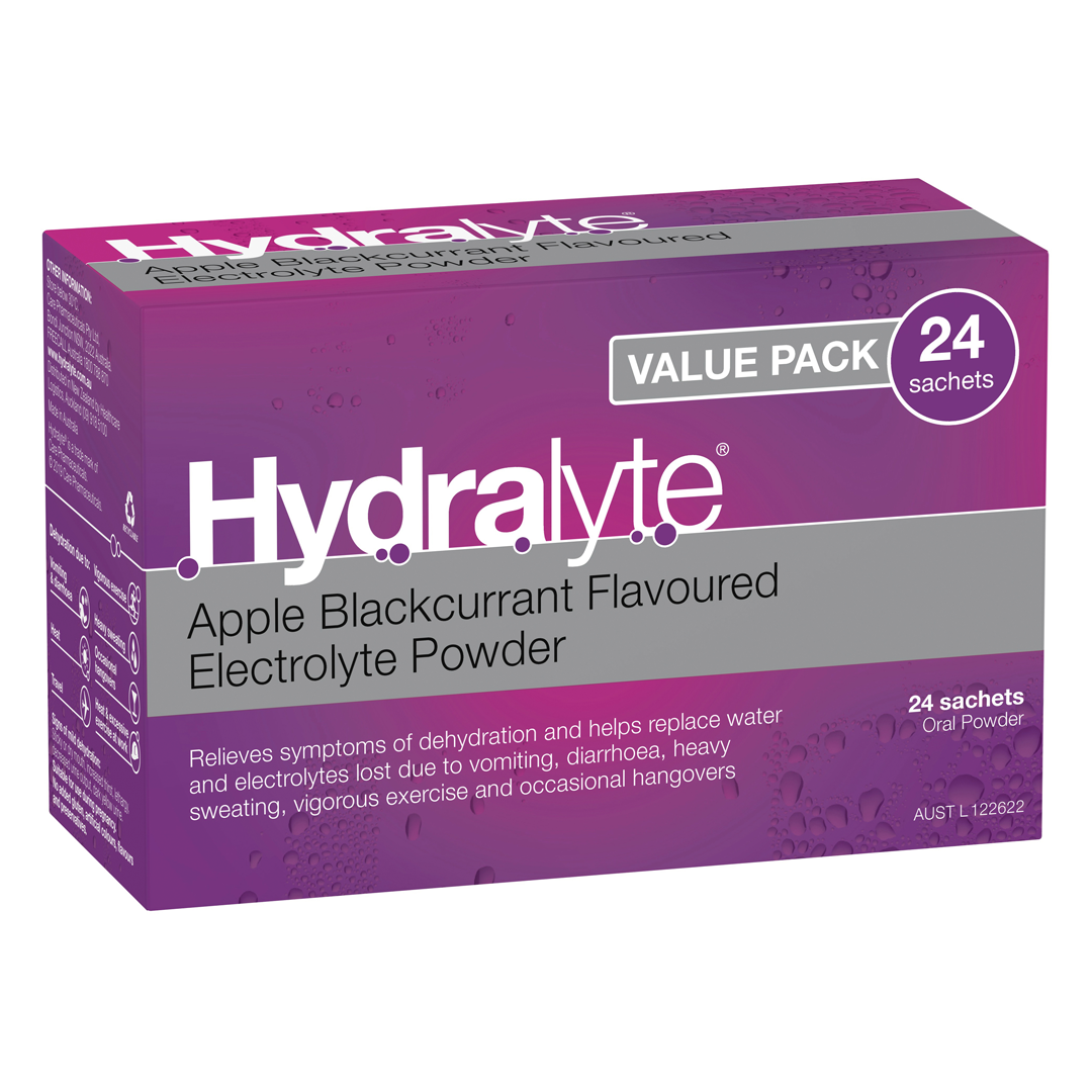 Hydralyte Electrolyte Powder for Rapid Hydration - Pack of 24 | Replenish Electrolytes Fast for Workouts, Travel & Illness Recovery | Sugar-Free Oral Rehydration Solution